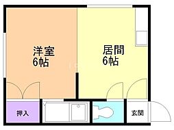 スタジオ30 1DKの間取図画像