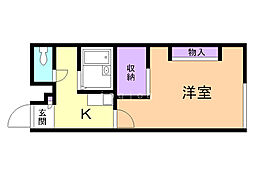 レオパレスさくら 1Kの間取図画像