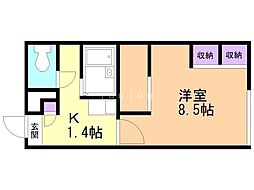 レオパレスカズ 1Kの間取図画像