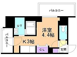 Aster13 1Kの間取図画像