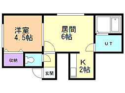 スターダスト・イースト 1LDKの間取図画像