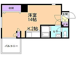 ノースソレイユ北札幌 ワンルームの間取図画像