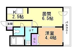 シリウスタウン 1LDKの間取図画像