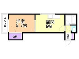 レジデンス東豊 1DKの間取図画像