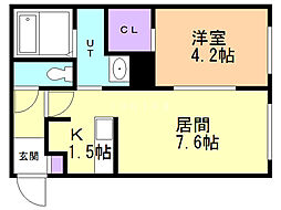 T147 1LDKの間取図画像