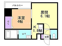 レジデンスタワー札幌 1LDKの間取図画像