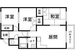 フレグランス三島 3LDKの間取図画像