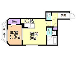 cityresidence北13条東 1LDKの間取図画像