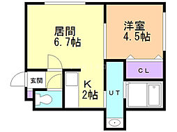 SMANIA 1LDKの間取図画像