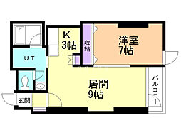 エルピス北11 1LDKの間取図画像