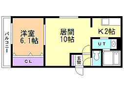 トール・シダース 1LDKの間取図画像