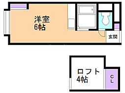 ハイヴィレッヂ・1 ワンルームの間取図画像