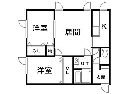 アーティスト45 2LDKの間取図画像