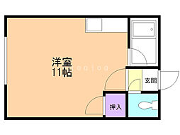 イースタンビル15 ワンルームの間取図画像