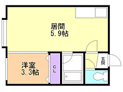 アーバンコート東区役所前3 1DKの間取図画像