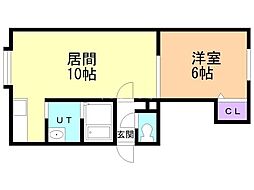ベルツリー3 1LDKの間取図画像