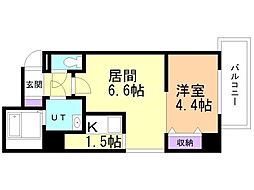 カンナスプレイド 1LDKの間取図画像