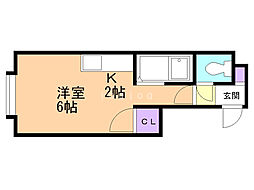 プレステージ・ラプラスD 1Kの間取図画像