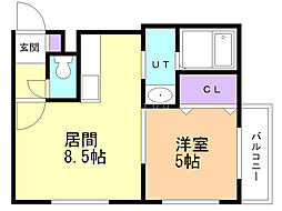 チェスターN23 1LDKの間取図画像