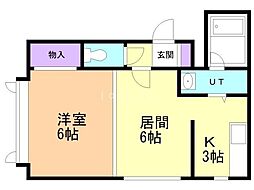 プラドール苗穂 2Kの間取図画像