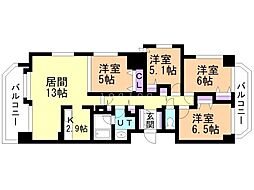 ダイアパレス栄町南 4LDKの間取図画像
