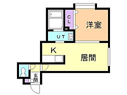 KSコムズ 1LDKの間取図画像