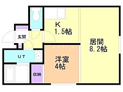 アールズシティN19 1LDKの間取図画像