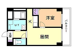 エアリー元町 1LDKの間取図画像