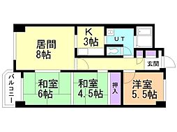 サンシャイン85 3LDKの間取図画像