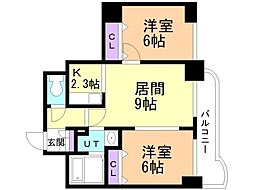 テラセル48 2LDKの間取図画像