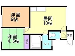 マンション水明 2LDKの間取図画像