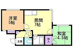 ビッグバーンズマンション伏古1 2LDKの間取図画像