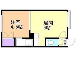 ルミエール北10条 1DKの間取図画像