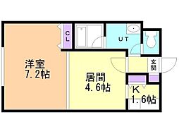 コスモ美香保 1LDKの間取図画像