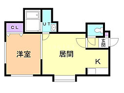 ドリームハウス 1LDKの間取図画像
