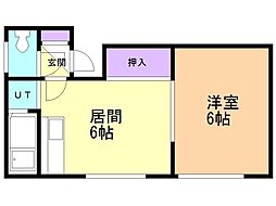 ハイツフィロス 1DKの間取図画像