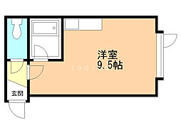 瀬比亜館北14条 ワンルームの間取図画像