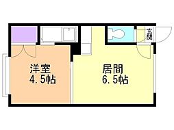 ルミエール北10条 1DKの間取図画像