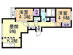 PrendreN12 2LDKの間取図画像