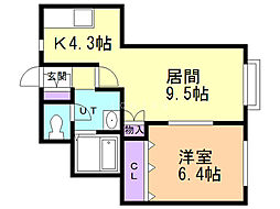 ピュア105 1LDKの間取図画像