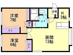 M&Aコート 2LDKの間取図画像