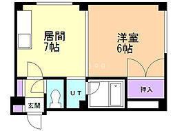 ファミールK 1DKの間取図画像