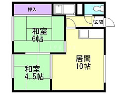 栄荘 2LDKの間取図画像