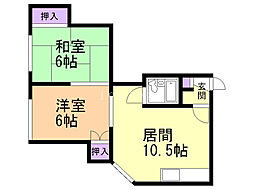 はまなすパーク 2LDKの間取図画像