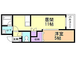 モルティーニ南郷 1LDKの間取図画像