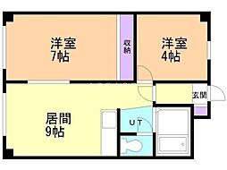 宮崎ビル 2LDKの間取図画像