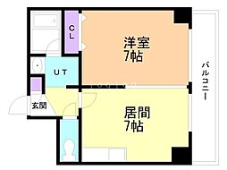 ハイフィールド88 1DKの間取図画像