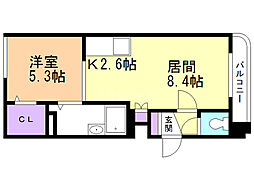 グランメール本郷通6A 1LDKの間取図画像