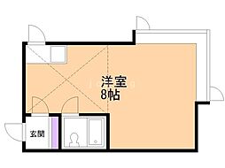 ピュアハウス ワンルームの間取図画像