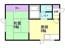 グレースヴィラ 1DKの間取図画像